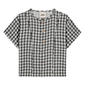 Studio Bohème - Thelma Vichy Blusa Gasa de Algodón Orgánico | Negro