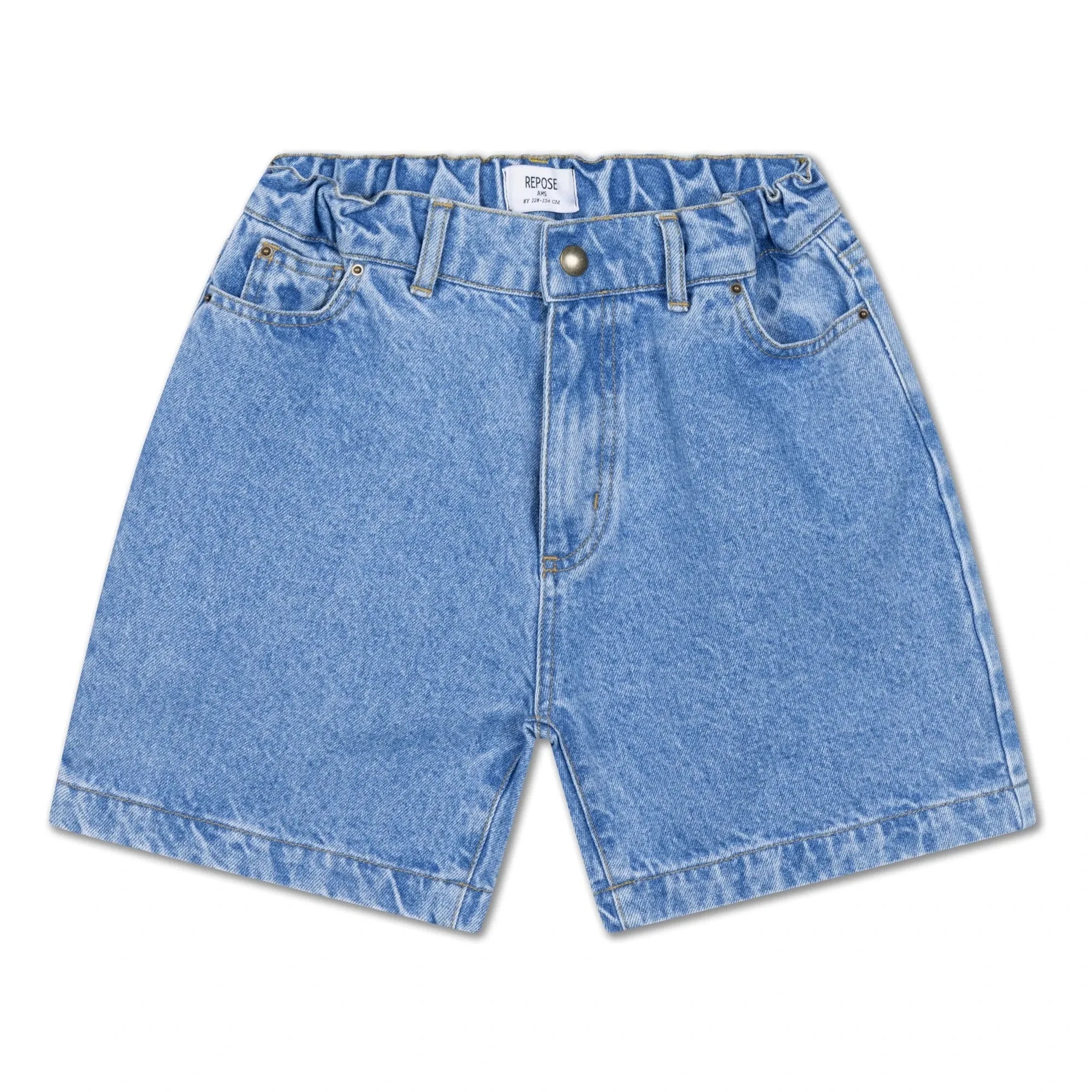 Repose AMS - Pantalón corto bermuda de algodón orgánico vaquero | Azul