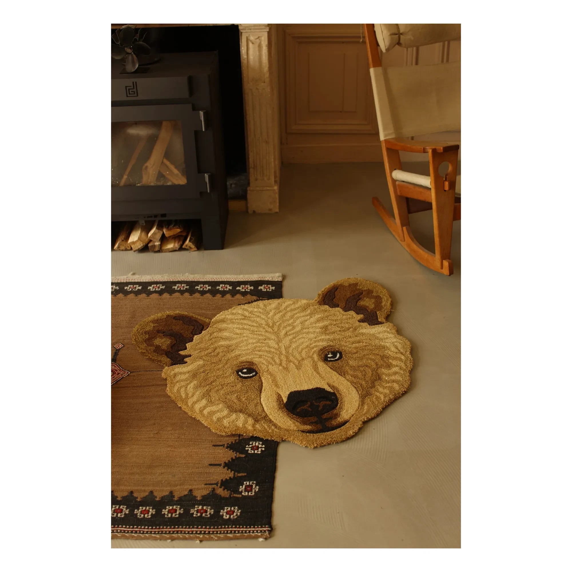 Doing Goods - Alfombra de lana Bruno Bear | Marrón