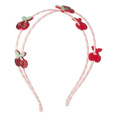 Rockahula Kids - Diadema Double Cherries | Rosa empolvado