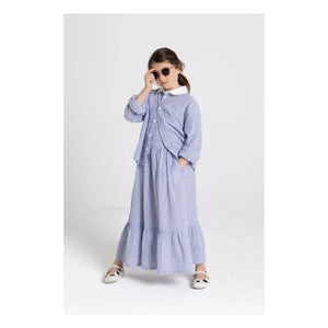 Smallable Kid - Vestido con peto de rayas Pia | Azul real