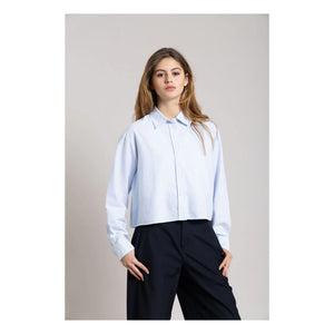 Smallable Woman - Camisa corta de rayas Chili | Azul hielo