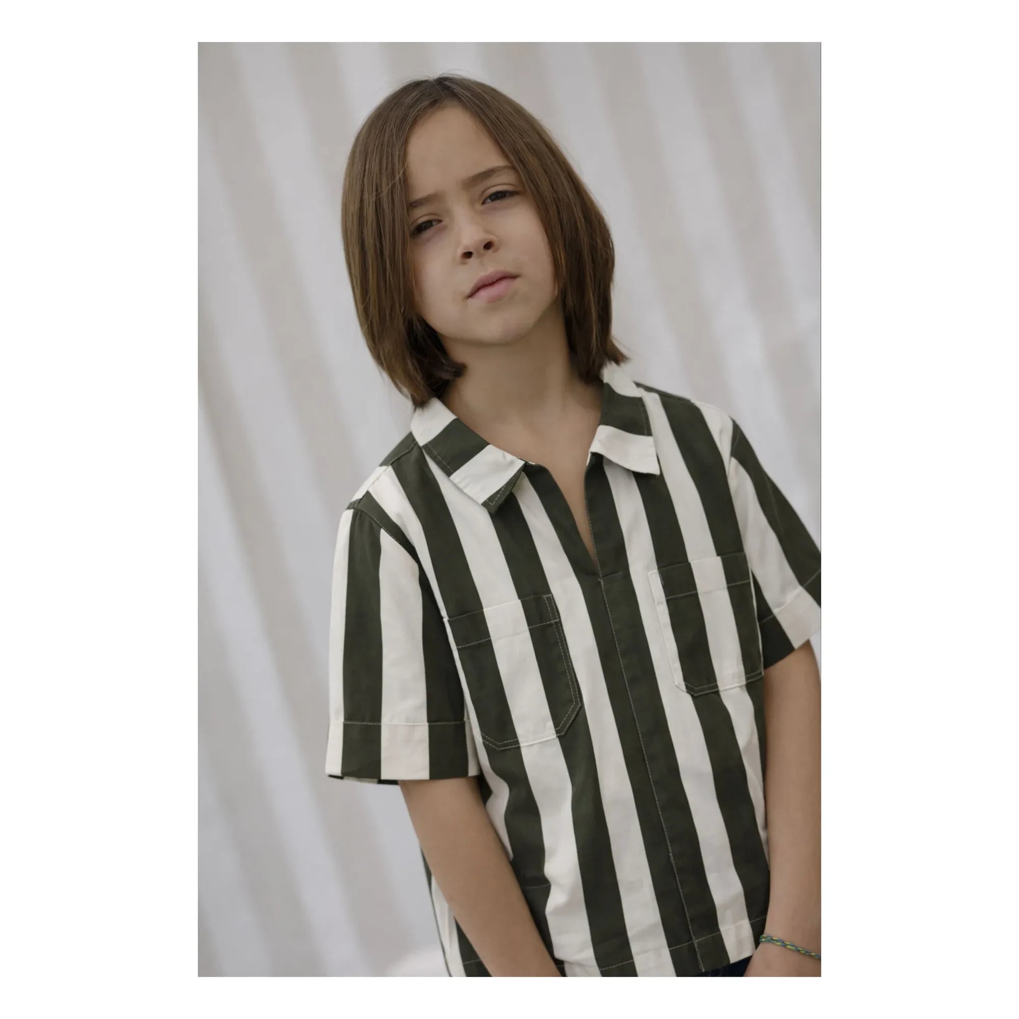 Lililotte - Camisa de Algodón Orgánico Tejido Rayas Carl | Crudo