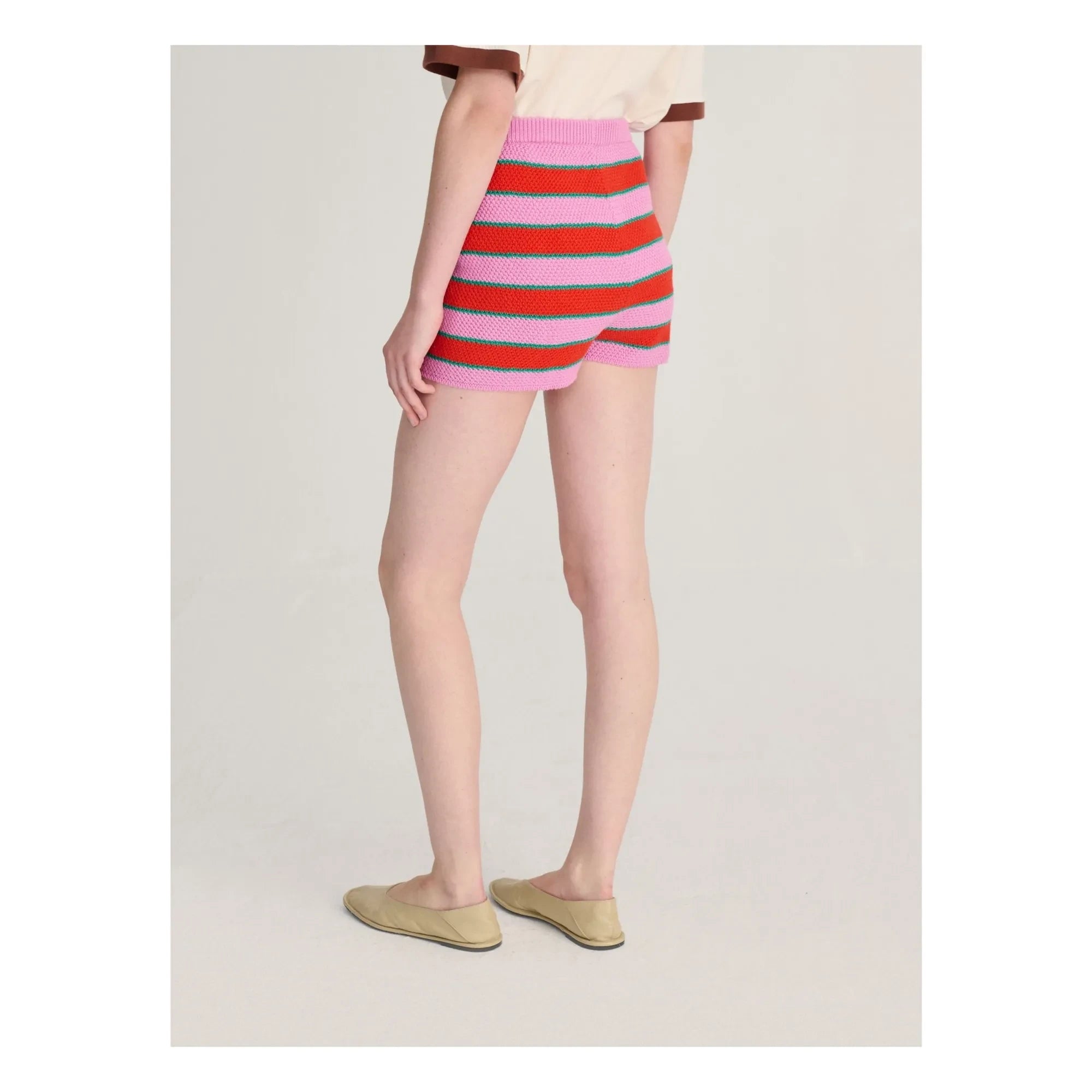 Bobo Choses - Shorts de rayas de algodón orgánico | Rosa