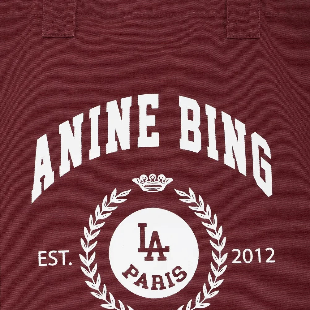 Anine Bing - Leo Kanvas Tote Çanta | Bordo
