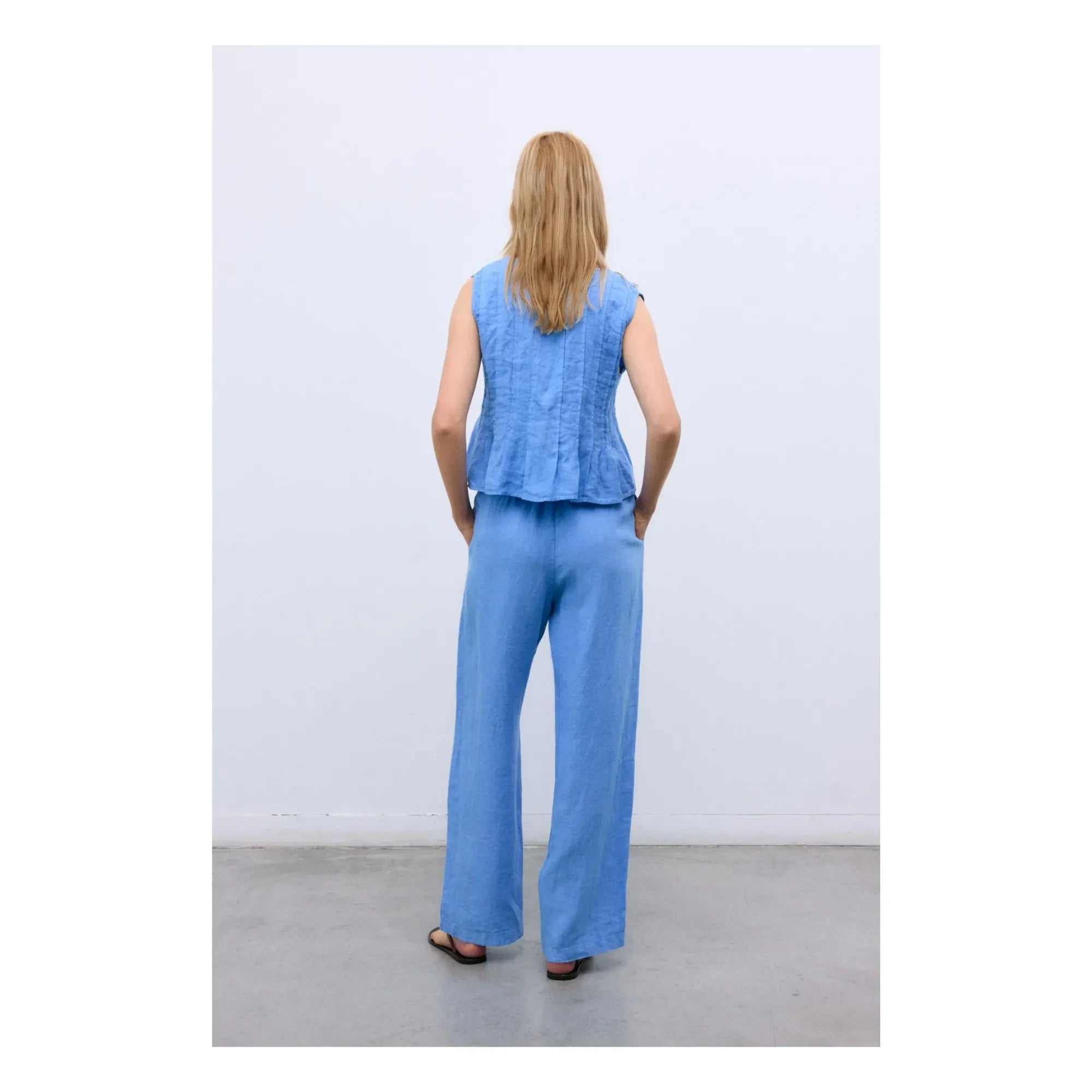 the new society - Melissa Pantalones de lino | Azul
