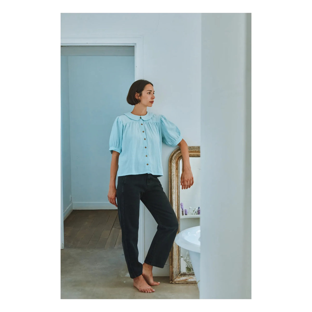Poudre Organic - Blusa Amber | Azul claro