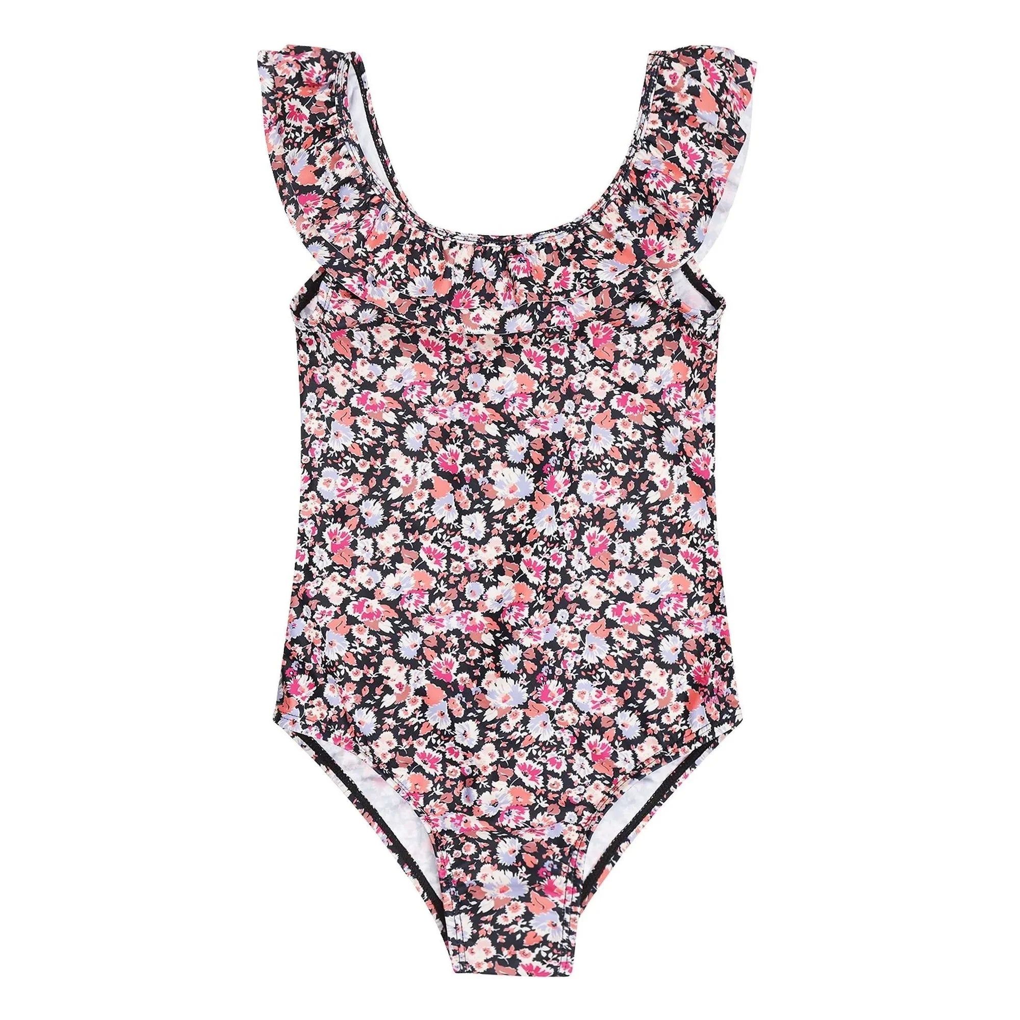 Tumble N'Dry - Bañador con volantes y estampado floral Teresina de fibras recicladas | Rosa