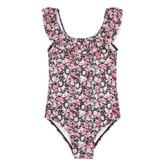 Tumble N'Dry - Bañador con volantes y estampado floral Teresina de fibras recicladas | Rosa
