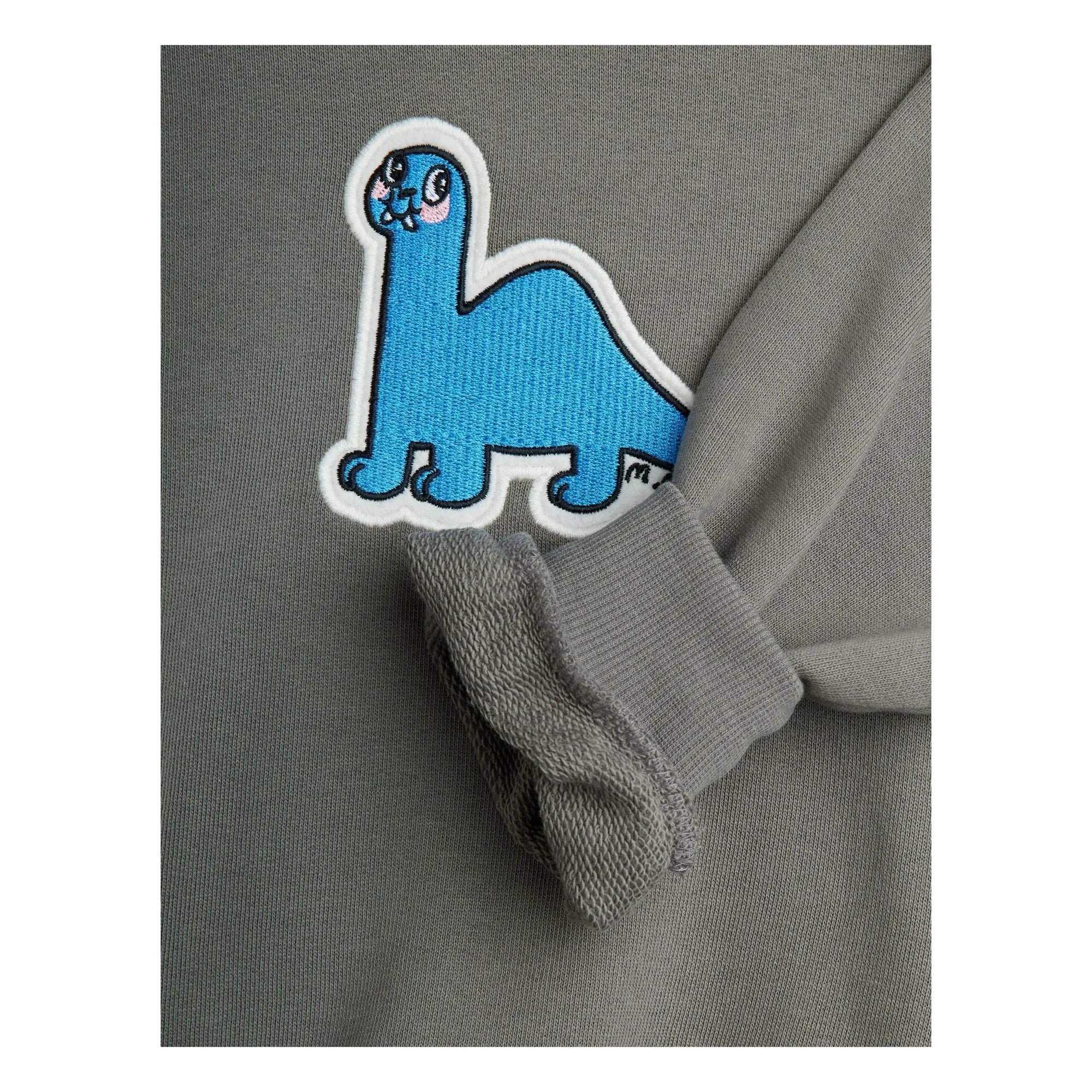 Mini Rodini - Sudadera Dino Patch de algodón orgánico | Gris