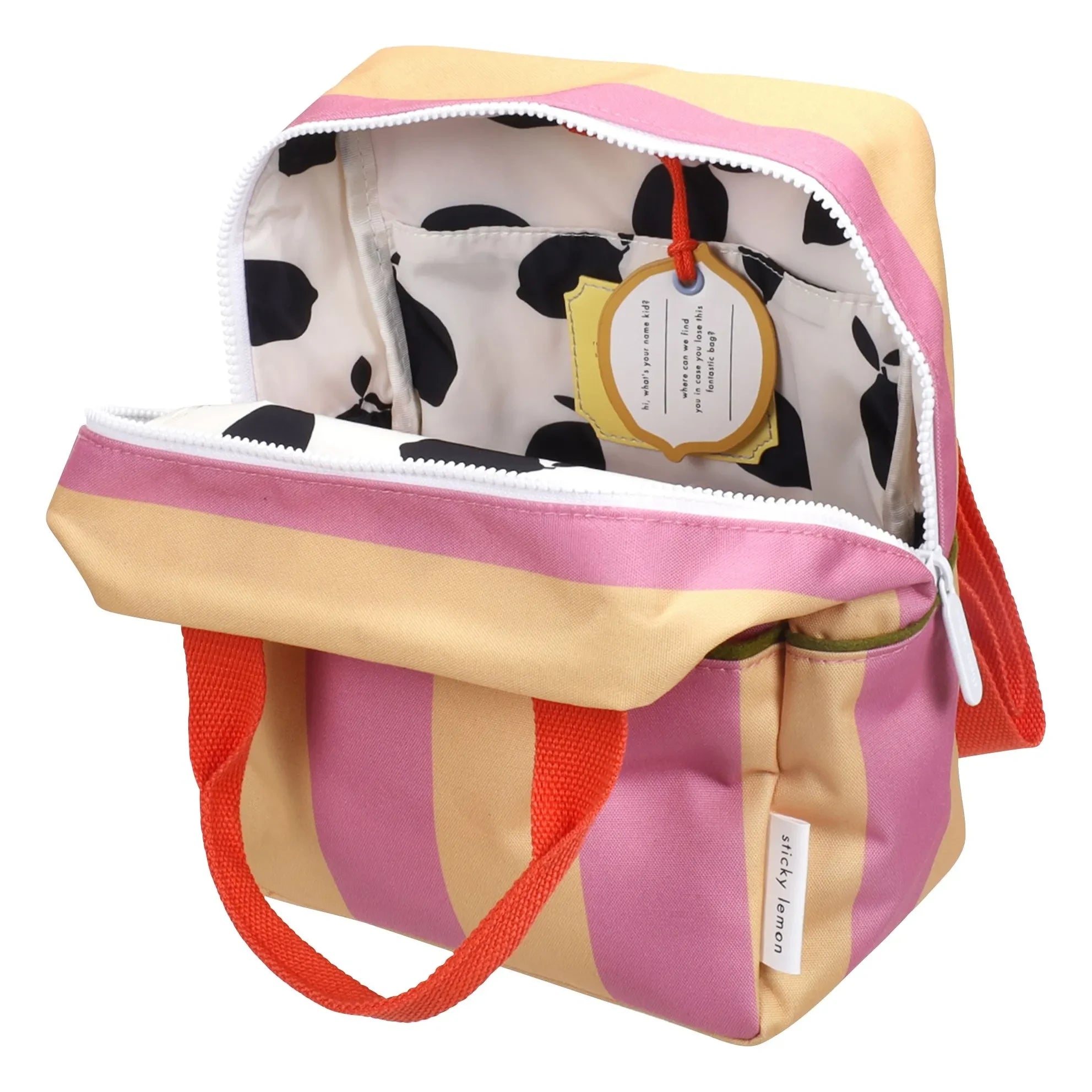 Sticky Lemon - Mochila a Rayas Pequeña | Rosa empolvado