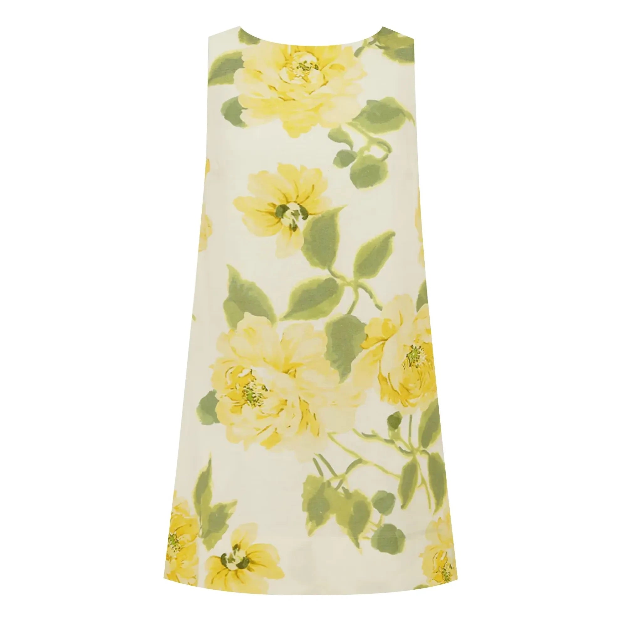 Peony - Vestido Recto de Lino | Amarillo