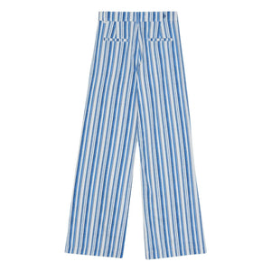 the new society - Olmo Cotton Striped Trousers | Blue
