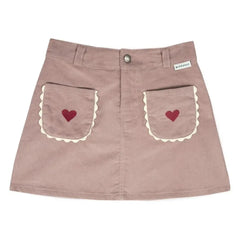 Mipounet - Falda Corazón Terciopelo Géraldine | Rosa Claro