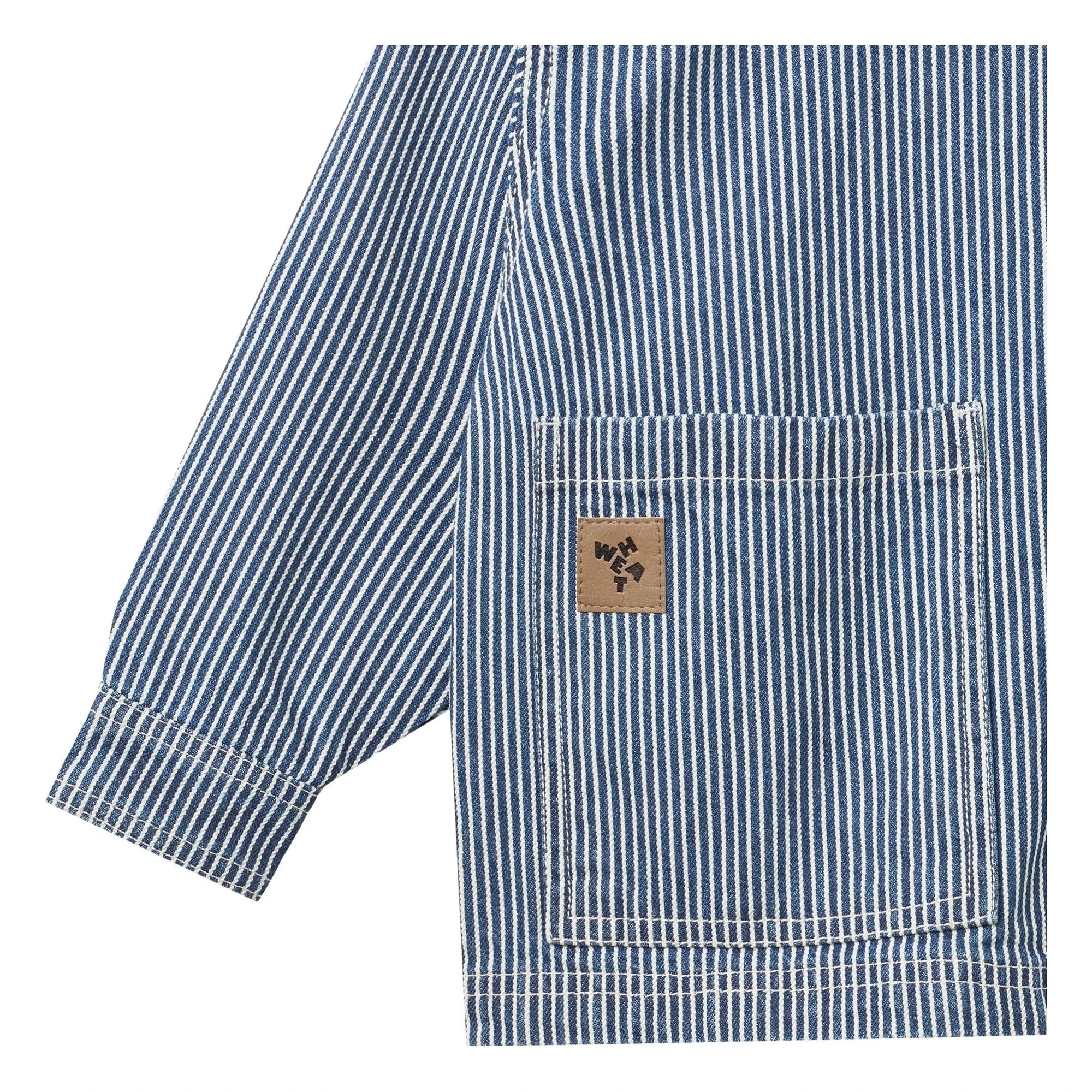 Wheat - Chaqueta de algodón orgánico a rayas Cole Denim | Azul