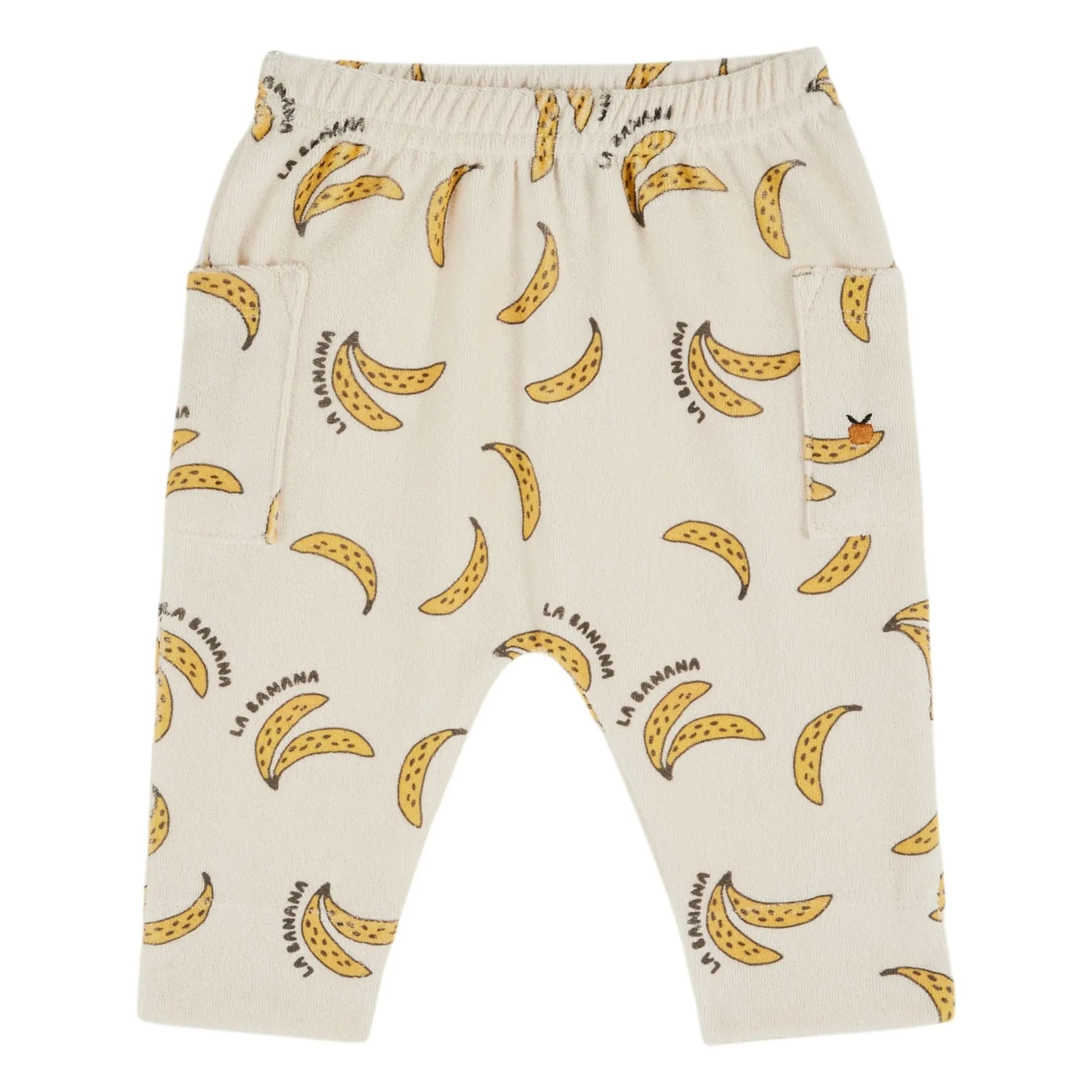 Emile et Ida - Pantalones Sarouel de Algodón Orgánico con Plátanos | Crema