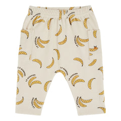 Emile et Ida - Pantalones Sarouel de Algodón Orgánico con Plátanos | Crema