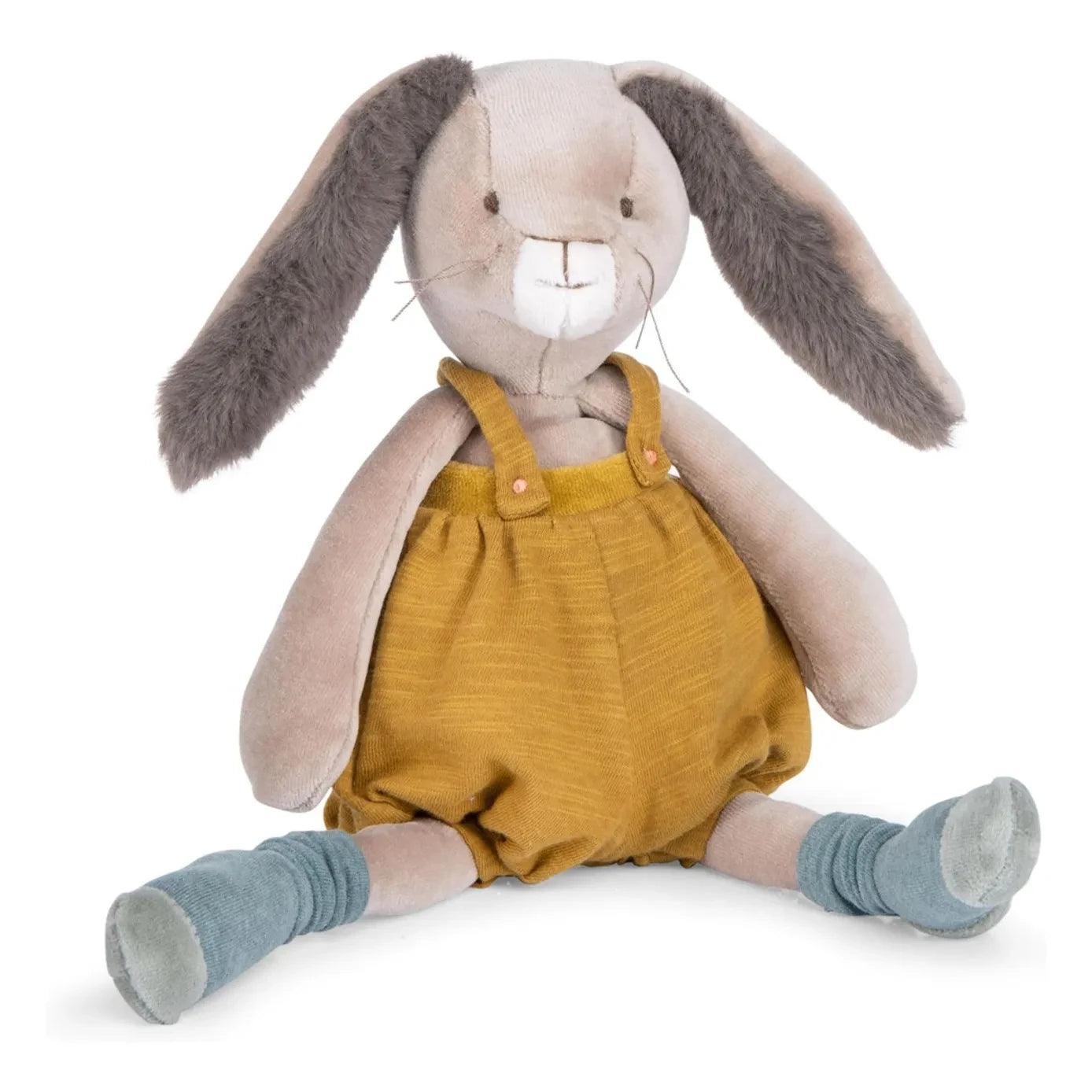 Moulin Roty - Conejo Doudou color mostaza - Three little rabbits