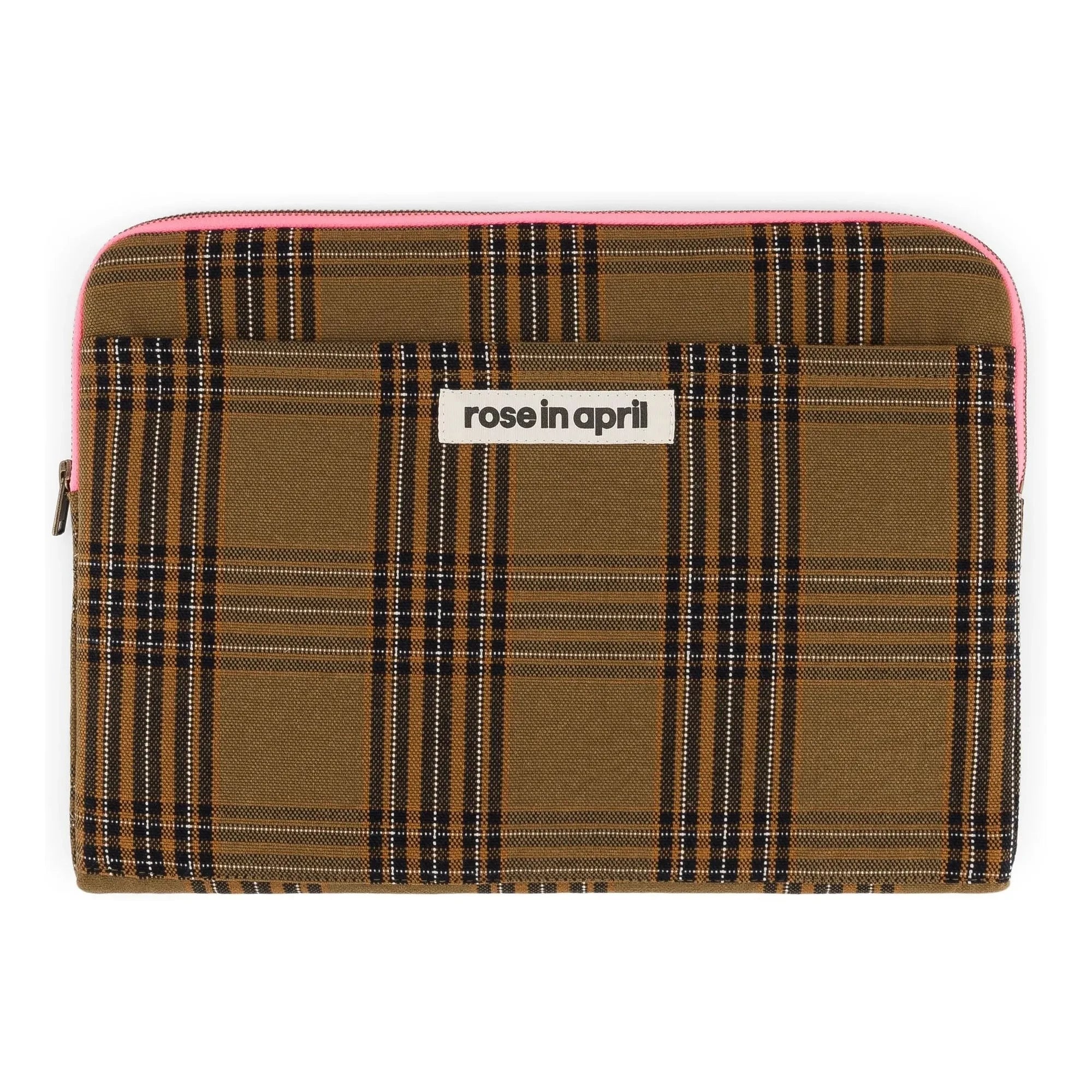 Rose in April - Bolso para portátil Octave Tartan | Marrón