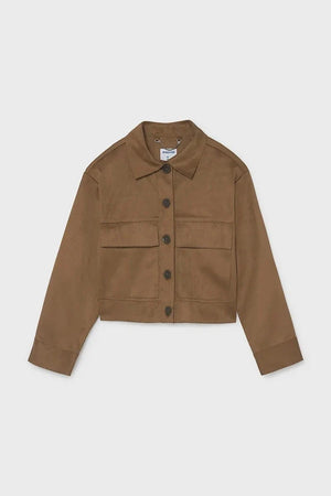 Chaqueta de entretiempo de ante sintético para niños