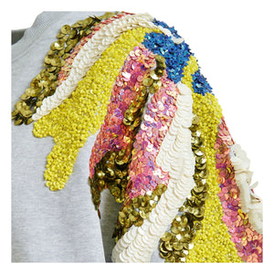 Essentiel Antwerp - Sudadera Jadda de Algodón con Bordado | Gris