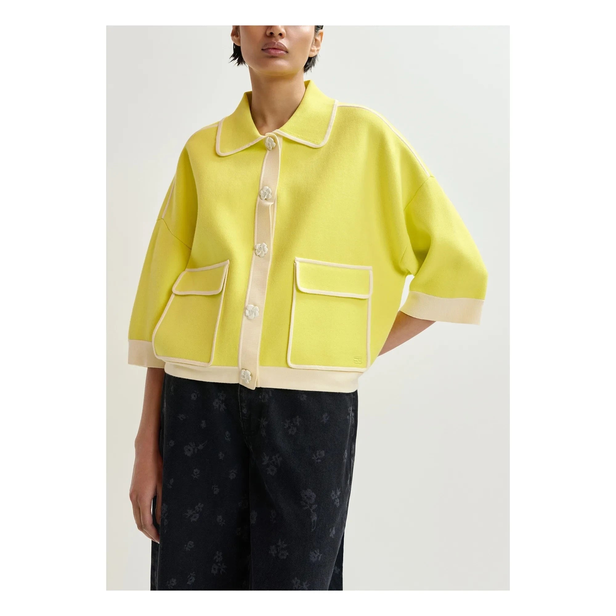 Essentiel Antwerp - Cárdigan Jugly | Amarillo limón