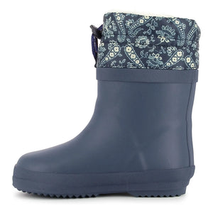 Bonton - Botas de agua de piel de oveja | Azul marino