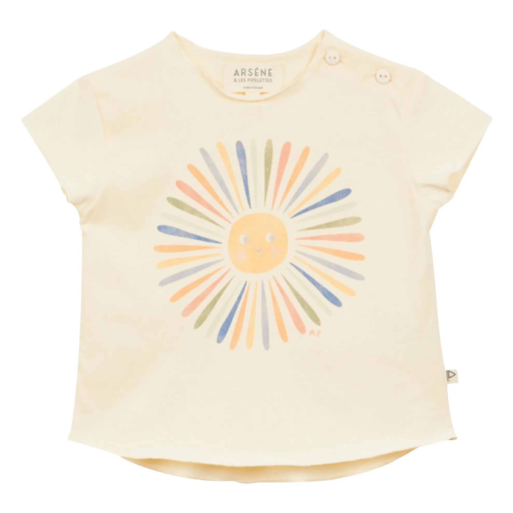 Arsène et Les Pipelettes - Camiseta de algodón orgánico Soleil | Crudo