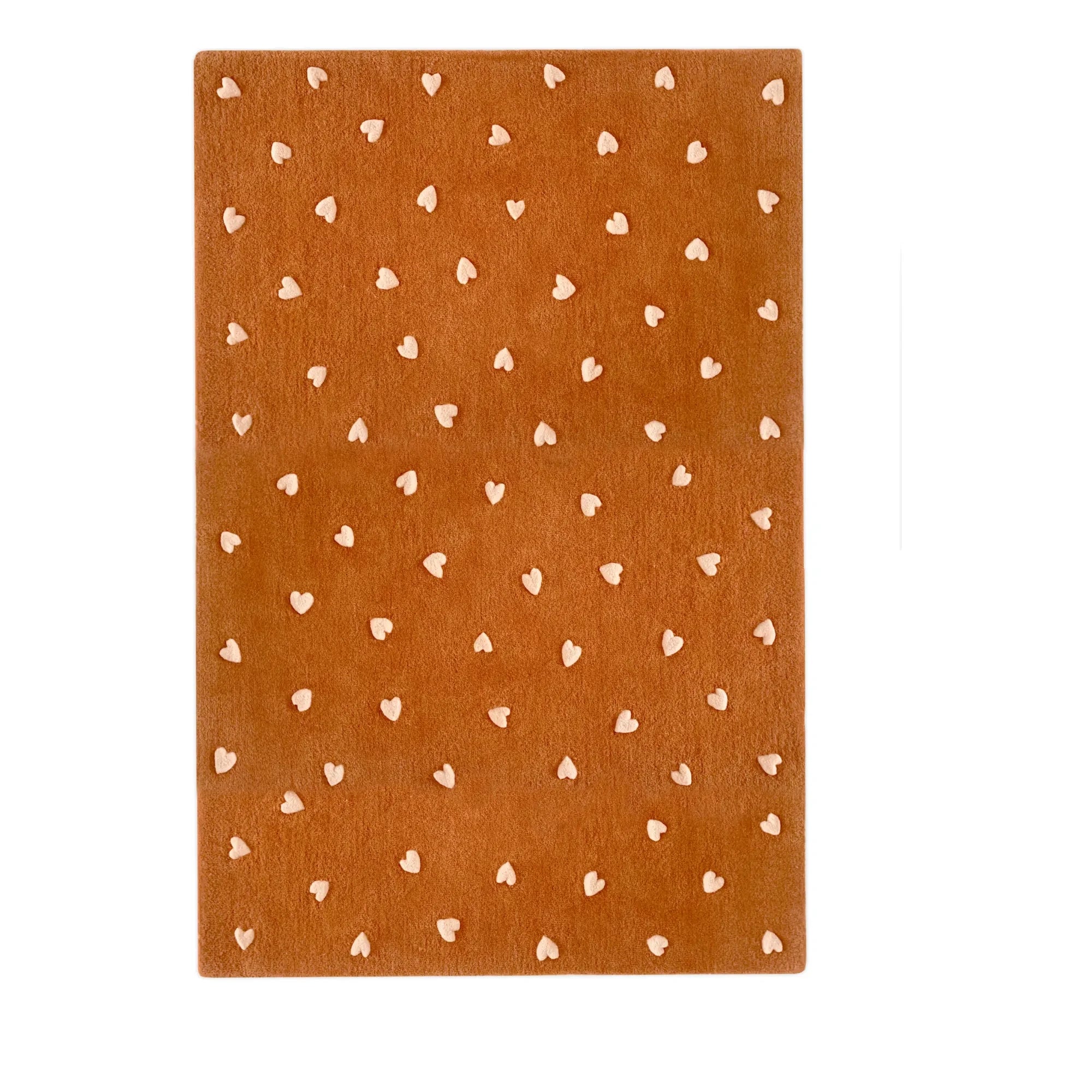 Maison Deux - Alfombra de lana con forma de corazón | Marrón