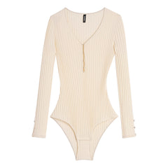 Icone - Claudia Body de Canalé de Algodón Orgánico | Crudo