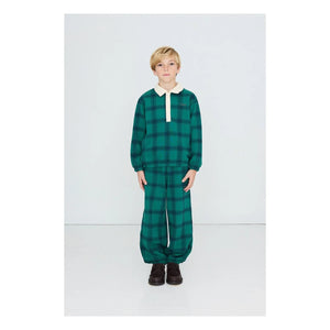 Tinycottons - Pantalones deportivos a cuadros de algodón orgánico | Verde