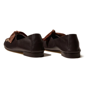 Hereu - Juliol Foulard Mocasín de Cuero | Castaño Oscuro