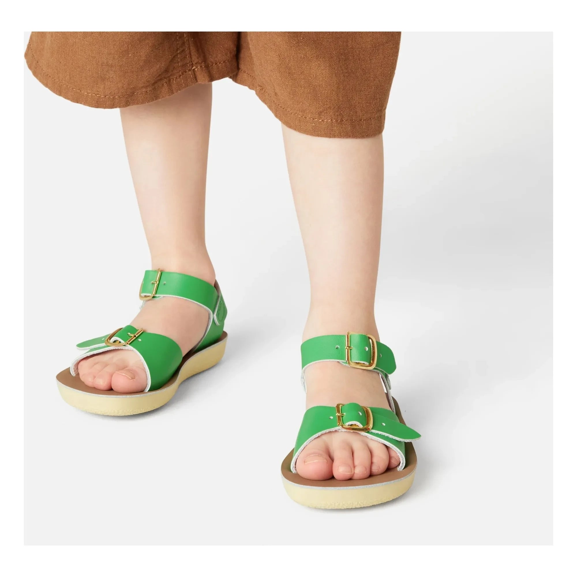 Salt-Water - Sandalias de piel impermeables Surfer | Meadow Green