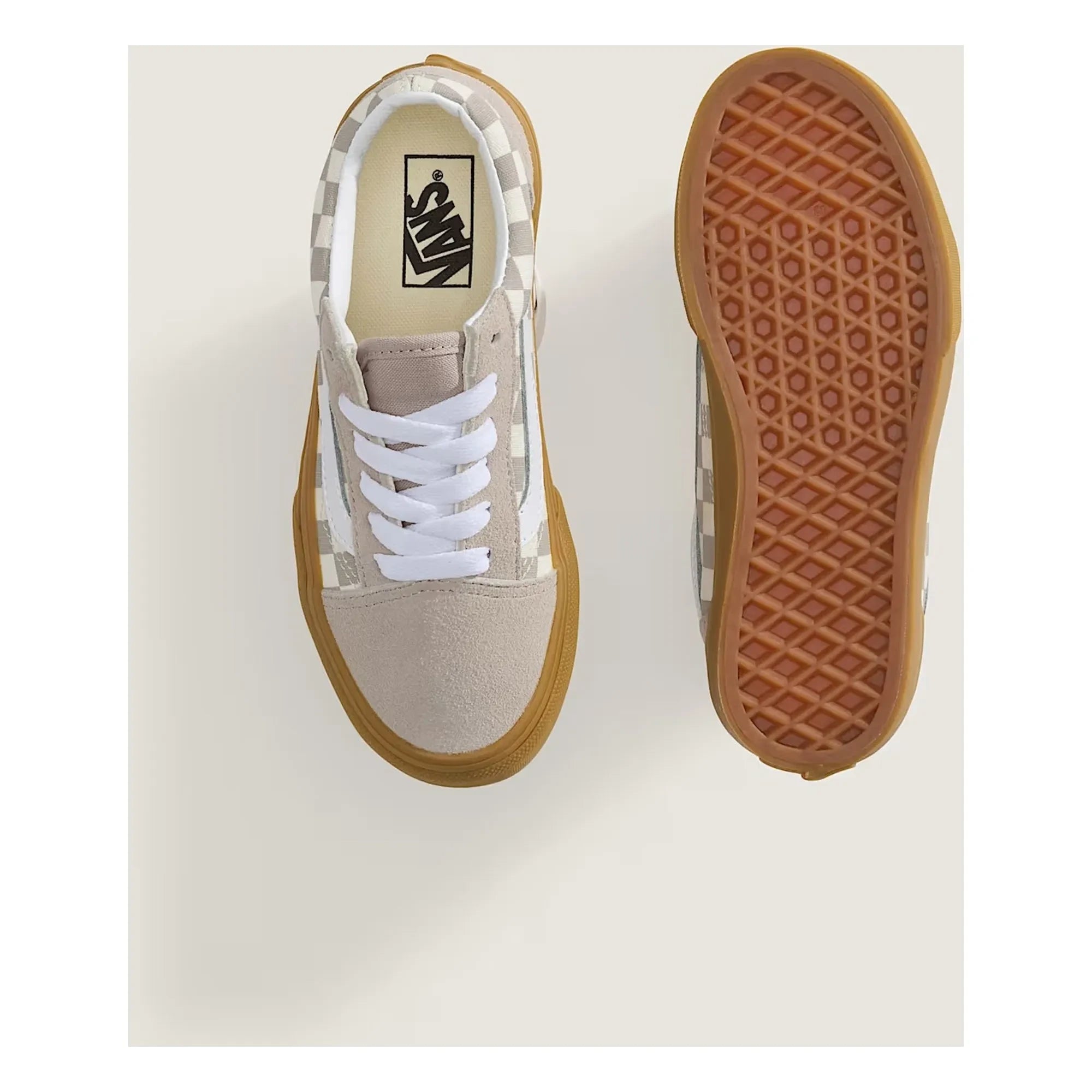 Vans - Cordones de zapatillas Old Skool Gum Check | Oatmeal