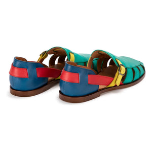 Bobo Choses - Sandalias de cuero con bloques de color | Verde