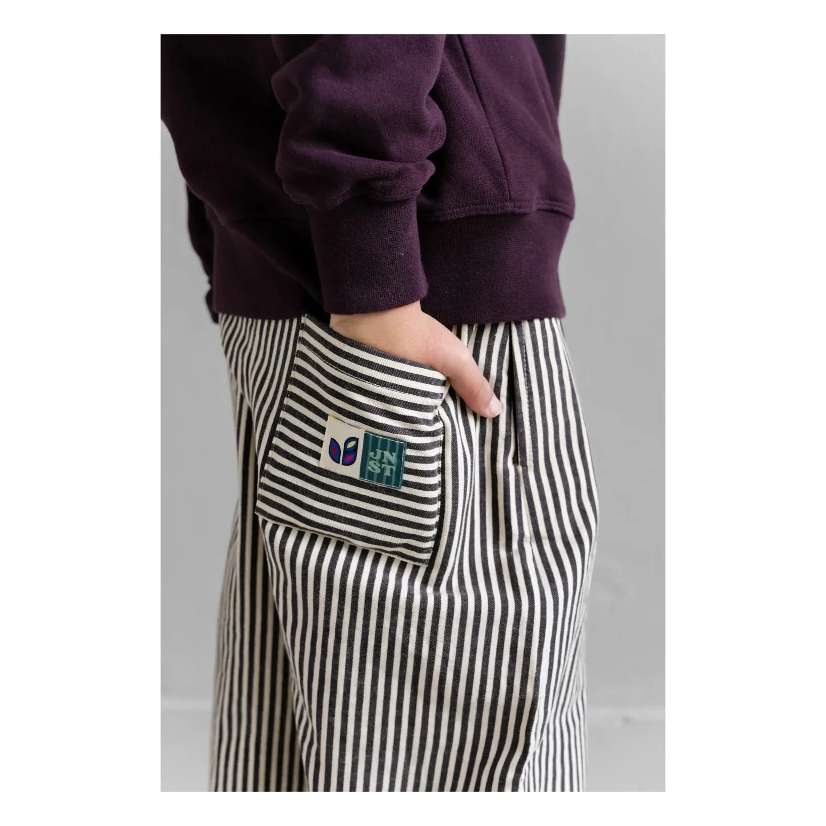 Jenest - Çizgili Pantolon | Bordo