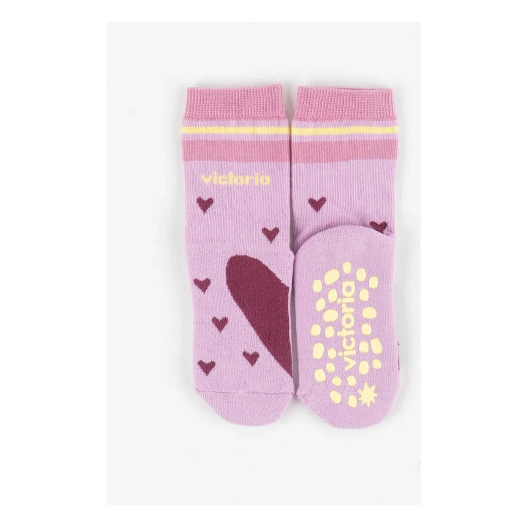 Victoria - Calcetines rosas con corazones