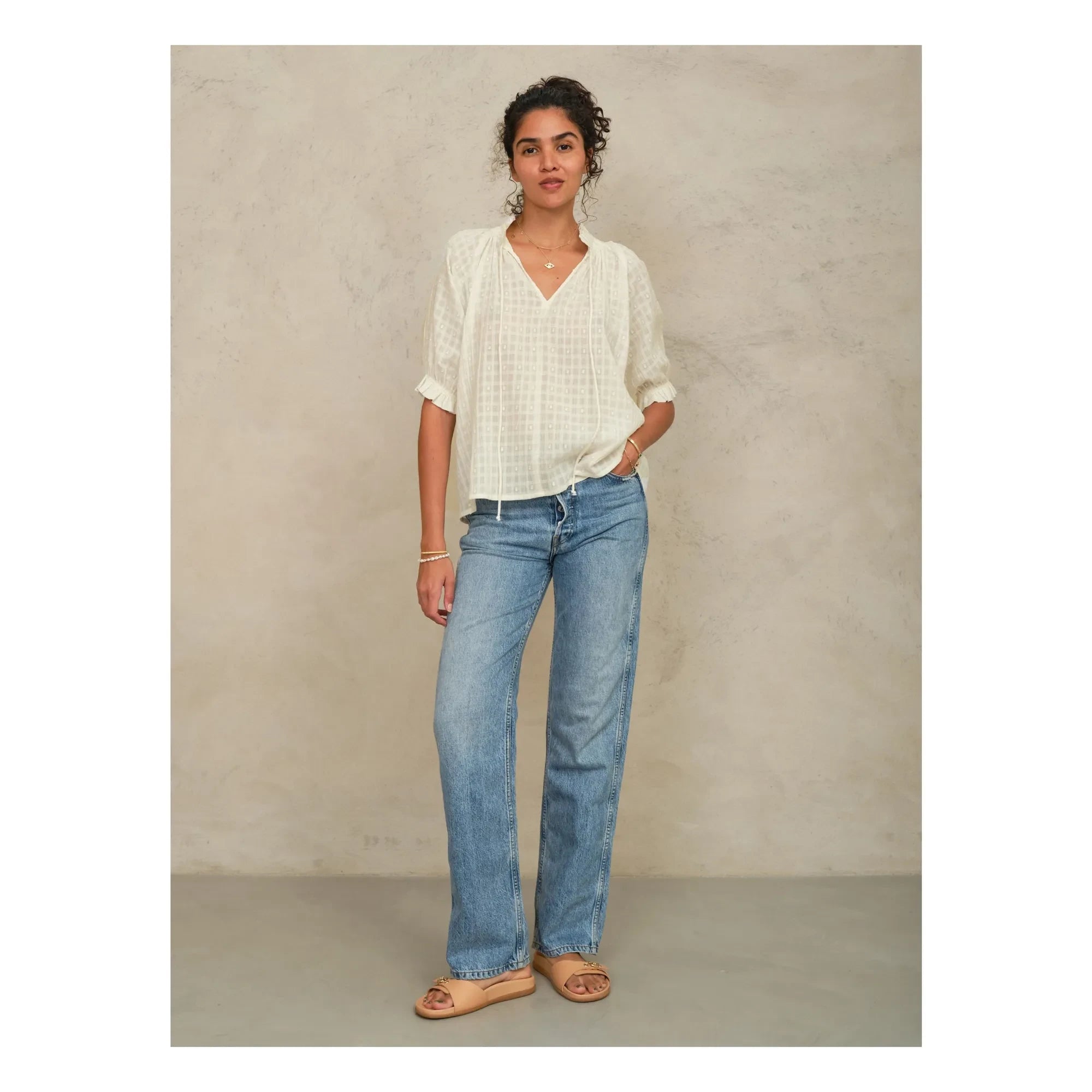 M.A.B.E. - Blusa de algodón Etta | Crudo