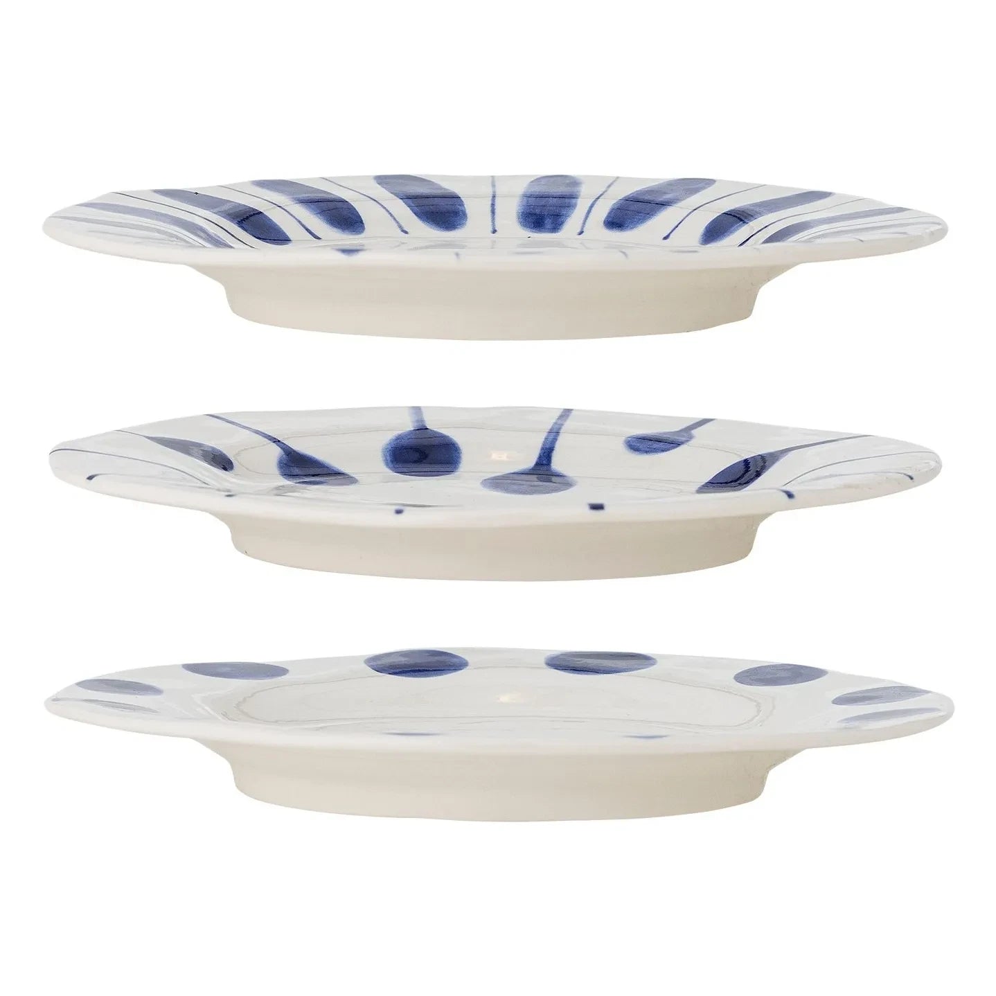 Bloomingville - Linora tatlı tabakları - 3'lü Set | Mavi