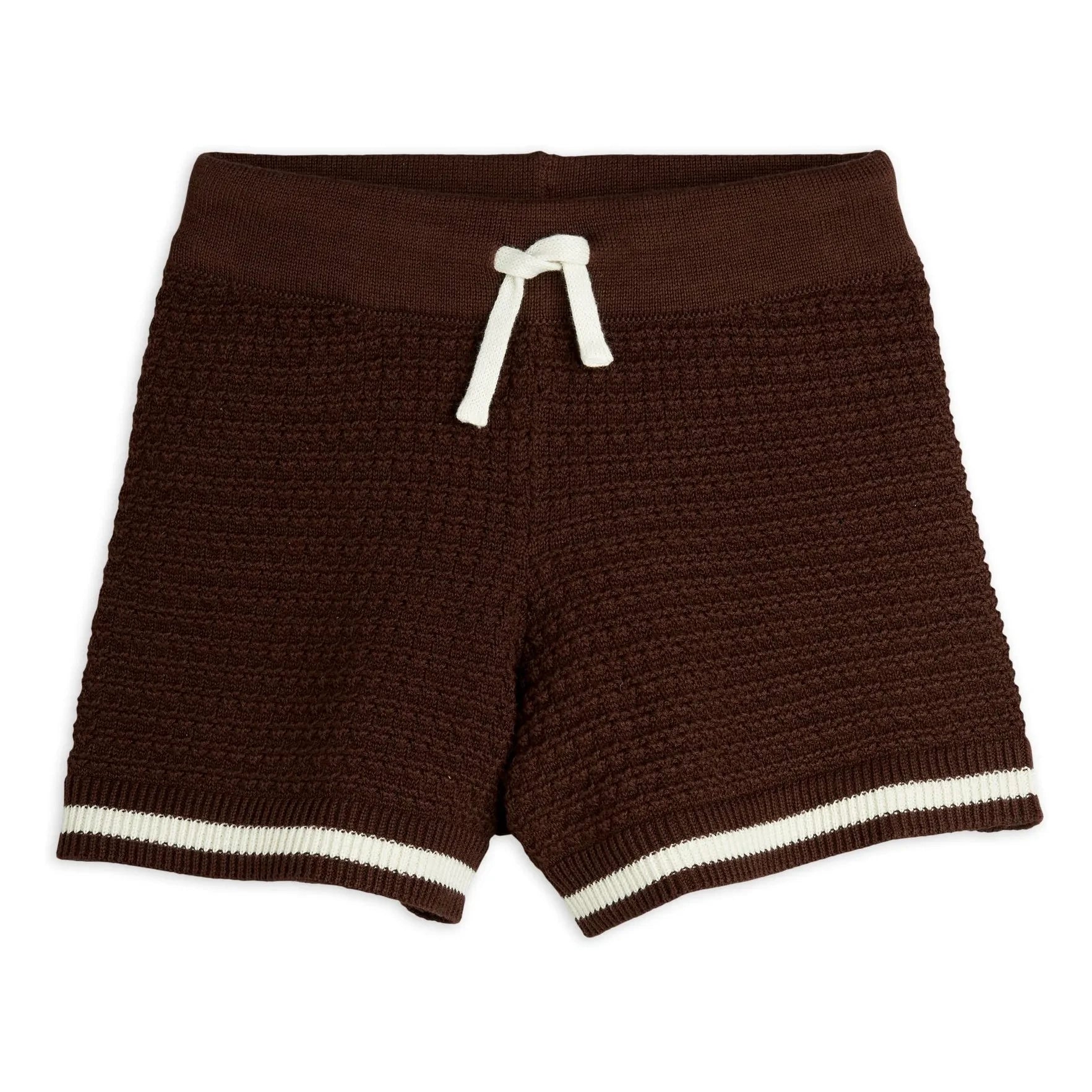 Mini Rodini - Pantalón corto de ganchillo de algodón orgánico | Marrón