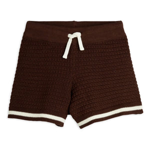 Mini Rodini - Pantalón corto de ganchillo de algodón orgánico | Marrón