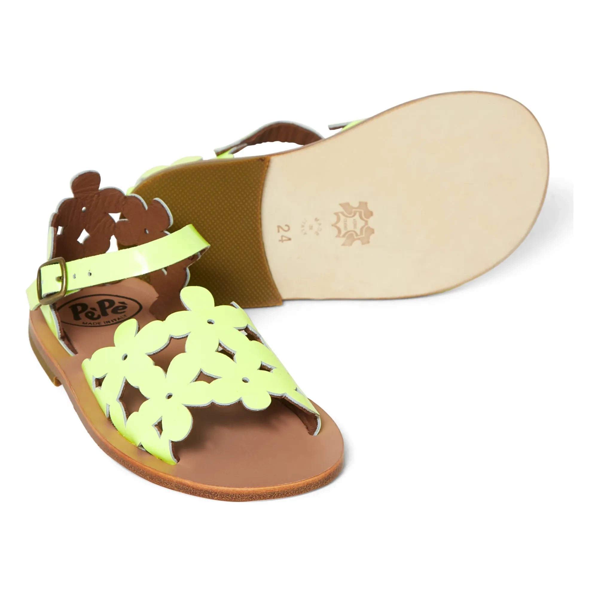 Pèpè - Sandalias Perforadas con Estampado Floral | Amarillo