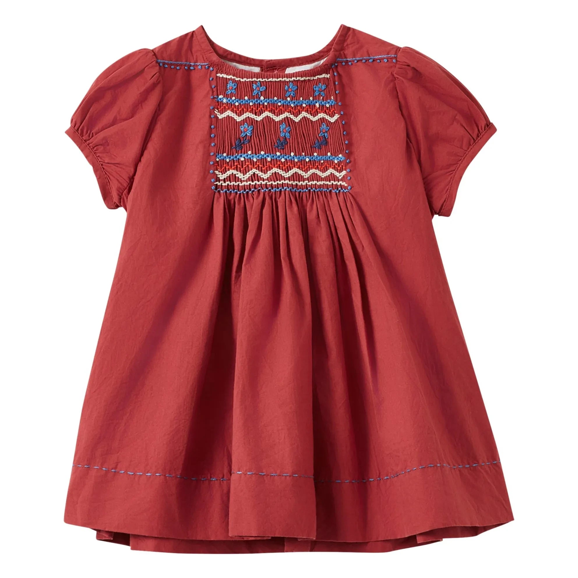 Caramel - Vestido y cubrepañal fruncido (smock) Moringa | Burdeos