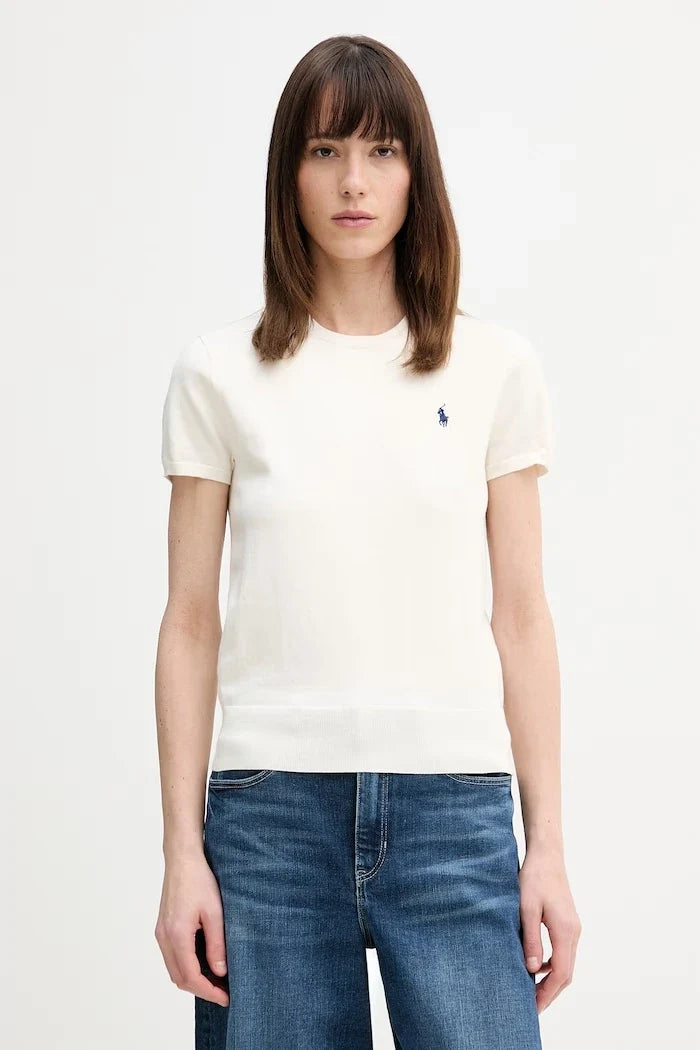 Suéter de algodón de manga corta para mujer Polo Ralph Lauren