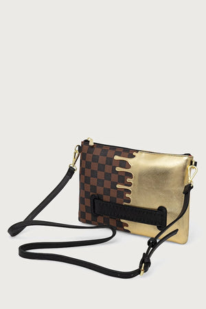 Sprayground - Bolsa de Hombro de Mujer en Piel Sintética Marrón con Tiburones de París 910B9344NSZ