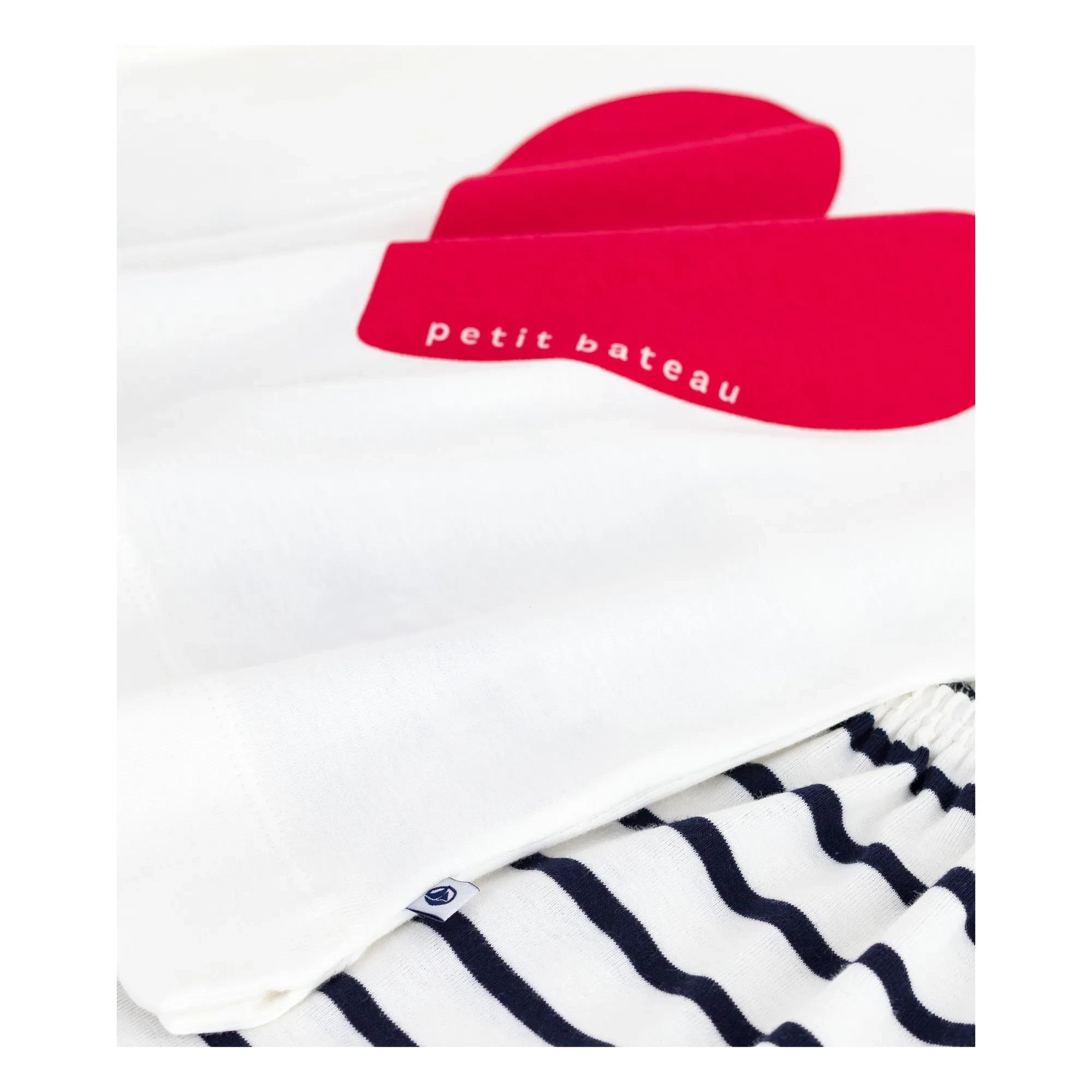 Petit Bateau - Pantalones cortos de pijama de algodón orgánico Bruneta | Blanco