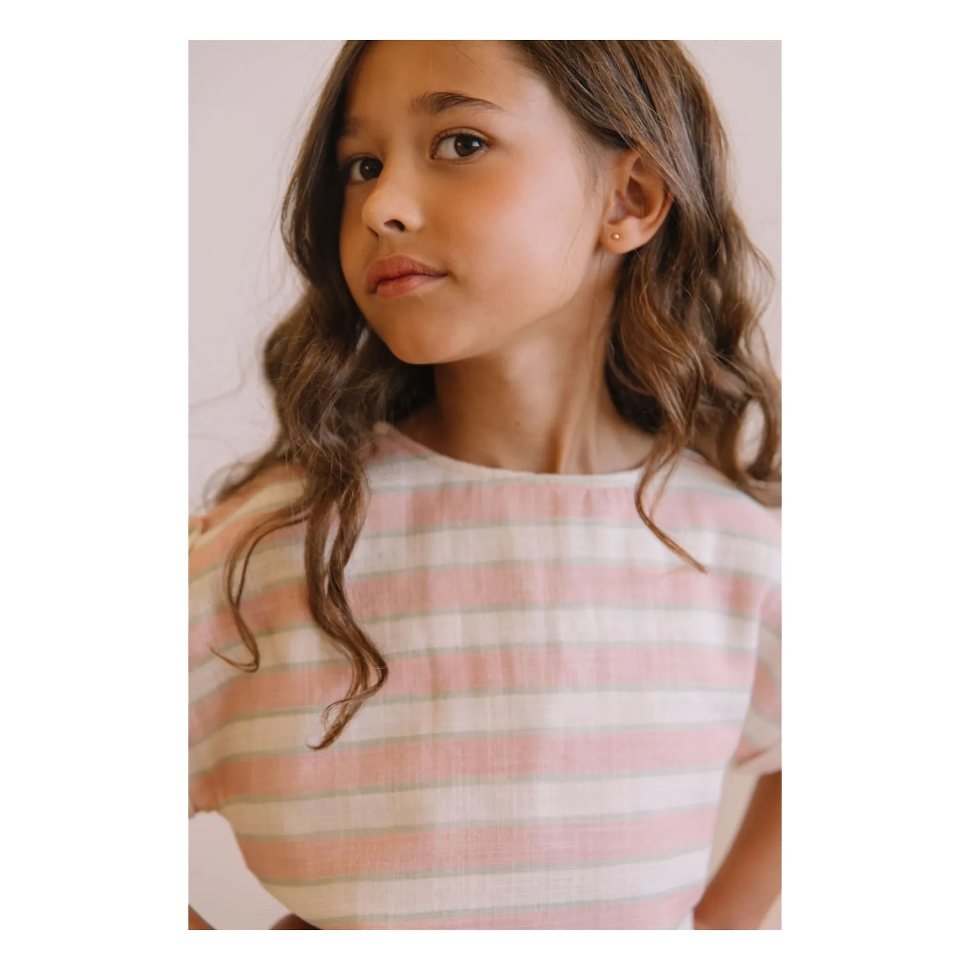 Studio Bohème - Camiseta de gasa de algodón a rayas Praslin | Rosa