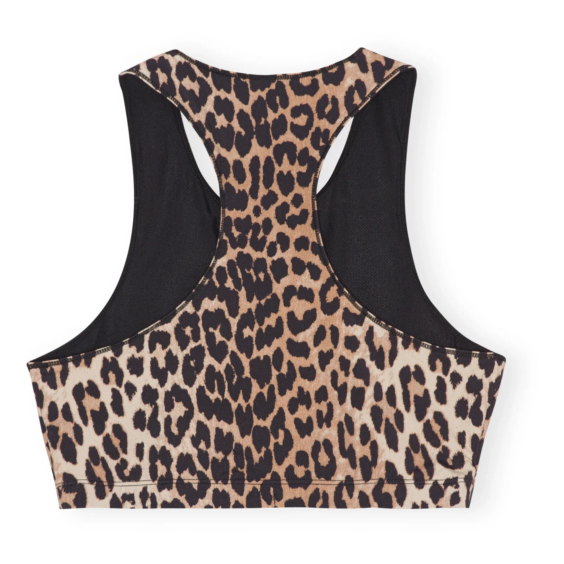Ganni - Sujetador deportivo con estampado de leopardo y cremallera, confeccionado en material reciclado | Leopardo