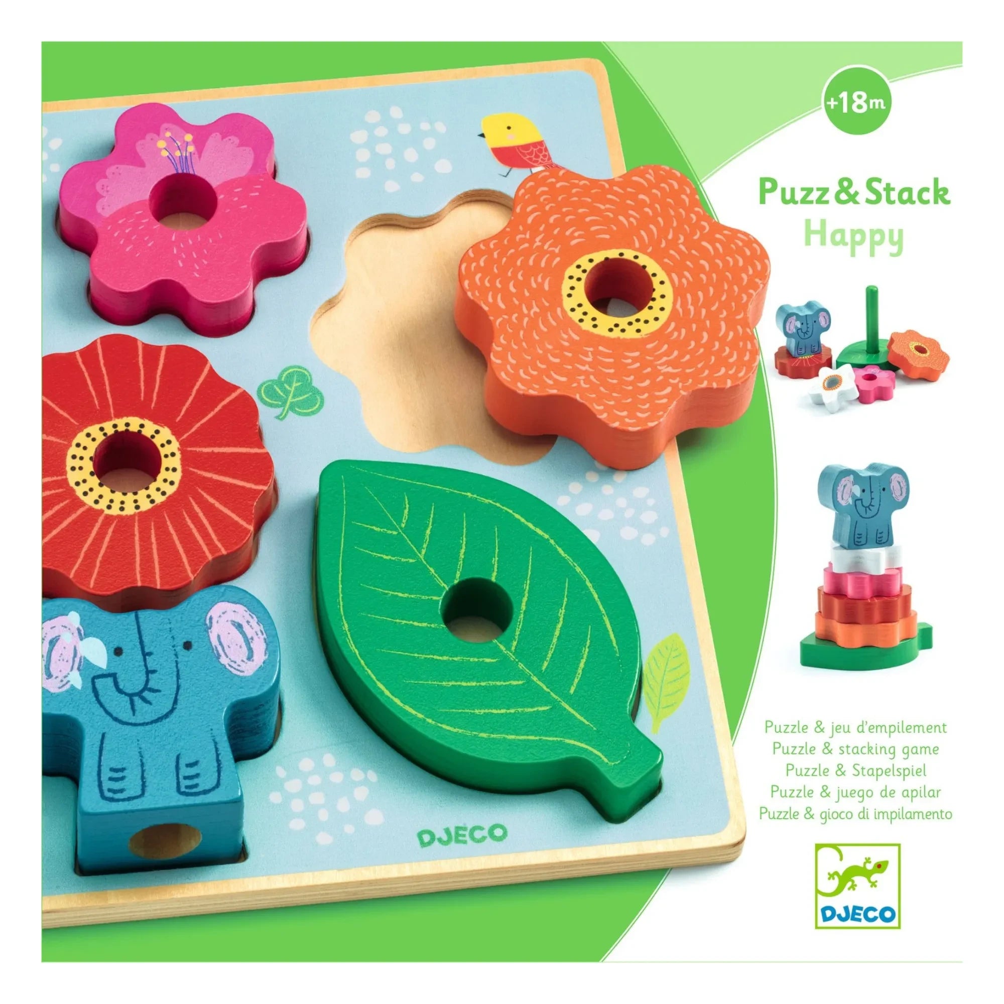 Djeco - Puzle 3D apilable Happy