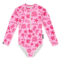 Beach & Bandits - Bañador con Protección UV de Fibras Recicladas, Viento Tropical | Rosa